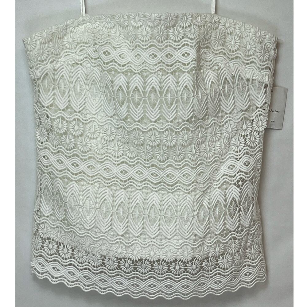 NWT W by Worth Women's 4 White Lace Tube Top Strapless Elegant Summer Fashion